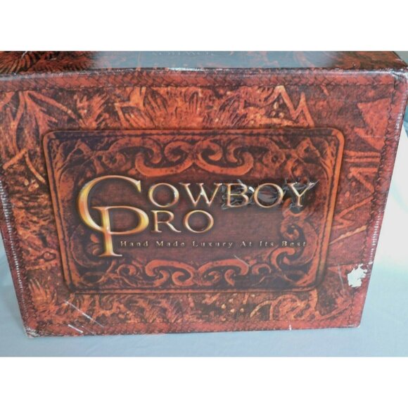 Cowboy Pro Cowgirl Boots Size 6.5 Brown Leather Python Cross Snip Toe Western - Picture 5 of 12